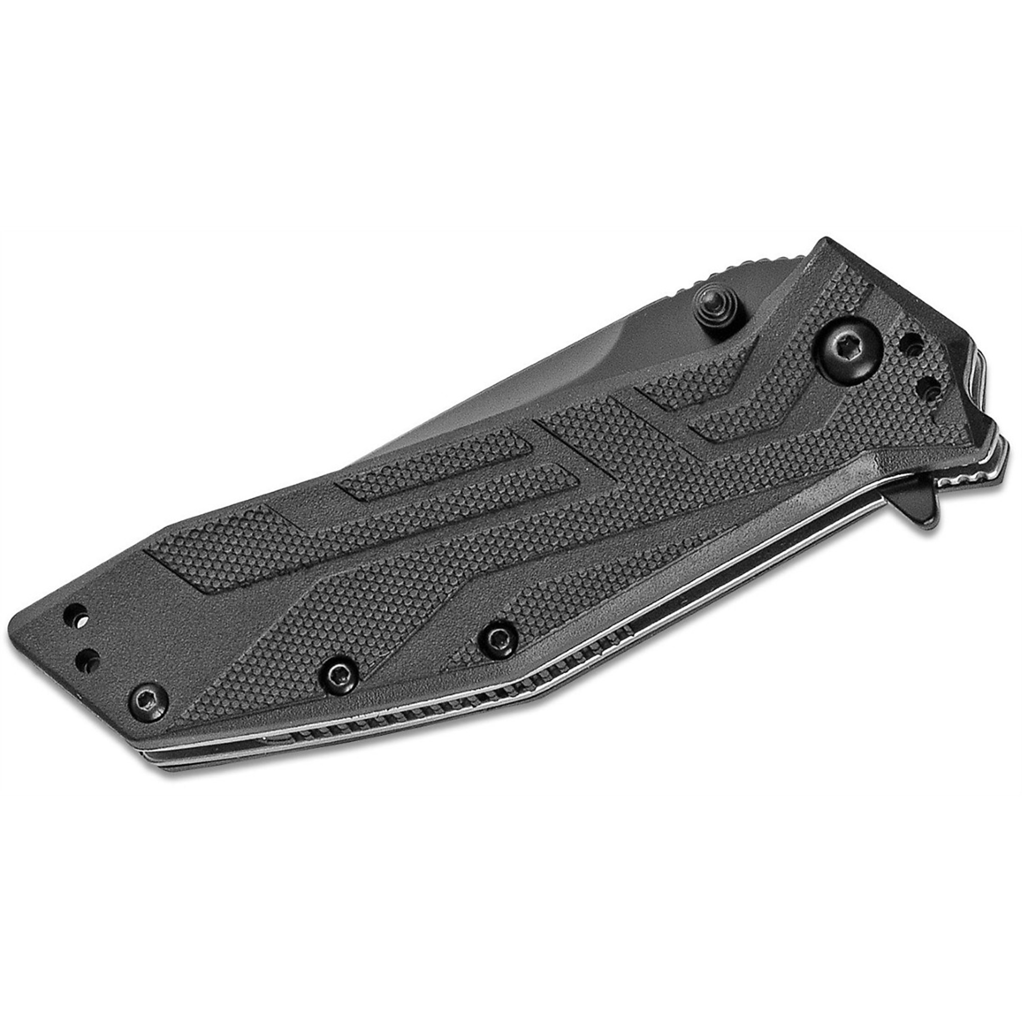 Kershaw Brawler Assisted Open Liner Lock Tanto Blade EDC Folding Pocket Knife — 3in. Blade, 7.1in. Overall Length, Black, Model# KER1990